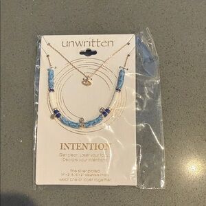 Unwritten Blue and Gold Intention Necklace